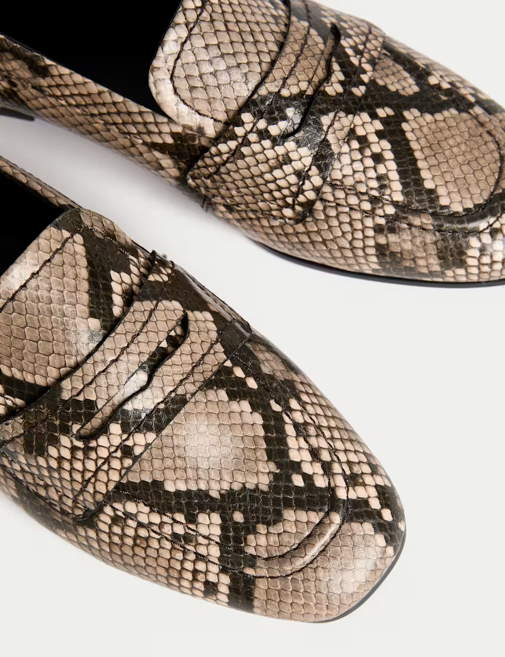 Snake Print Flat Loafers
