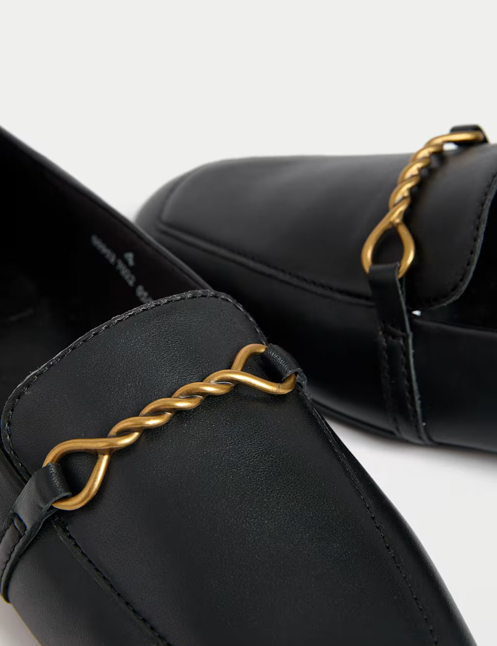 Suede Chain Trim Loafers