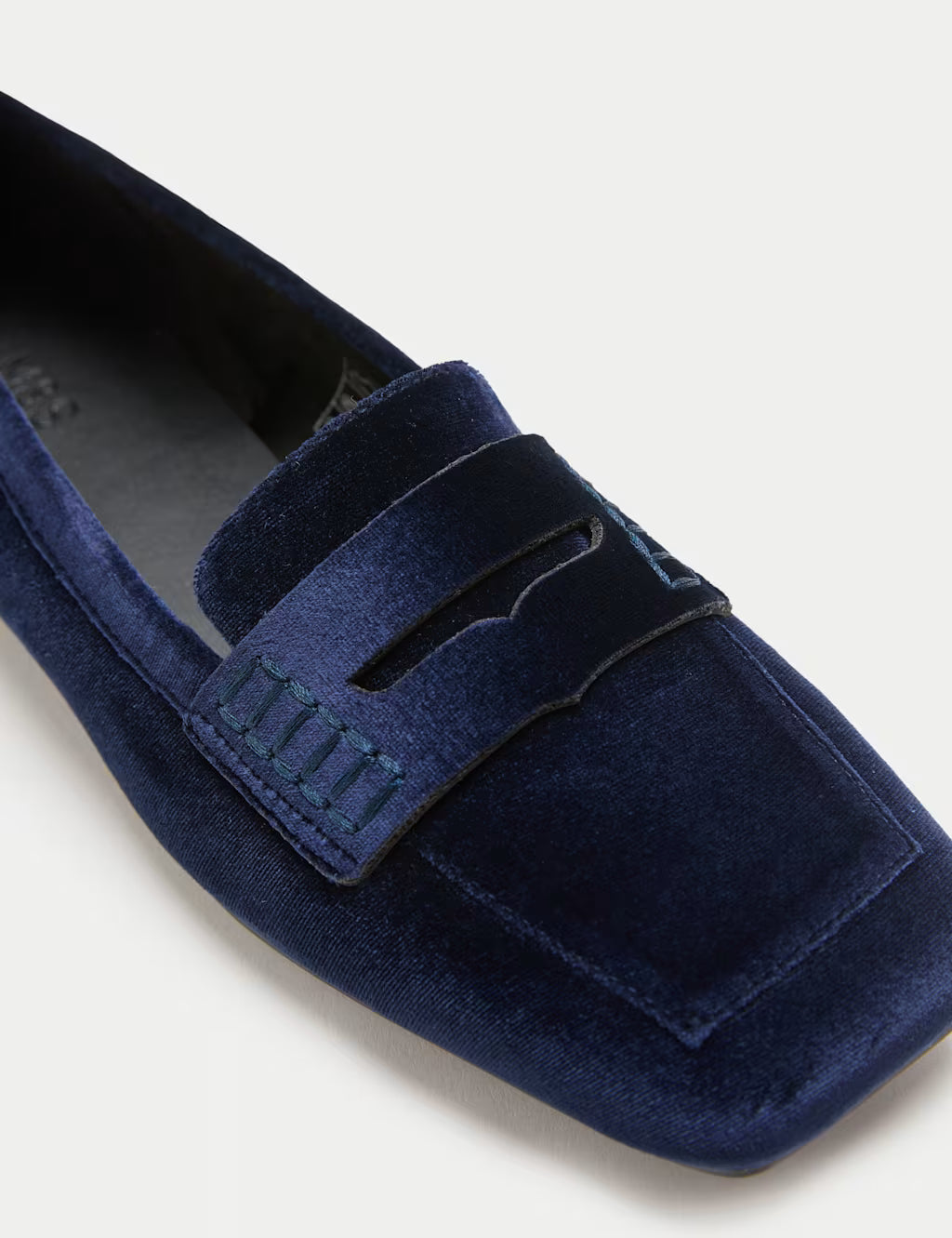 Velvet Flat Square Toe Loafers