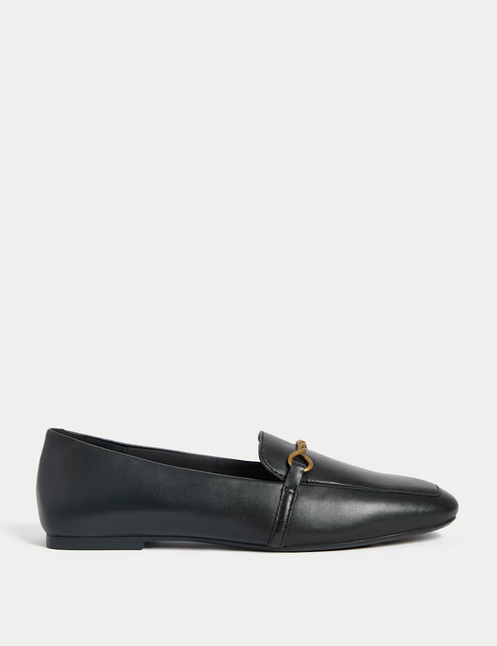 Suede Chain Trim Loafers