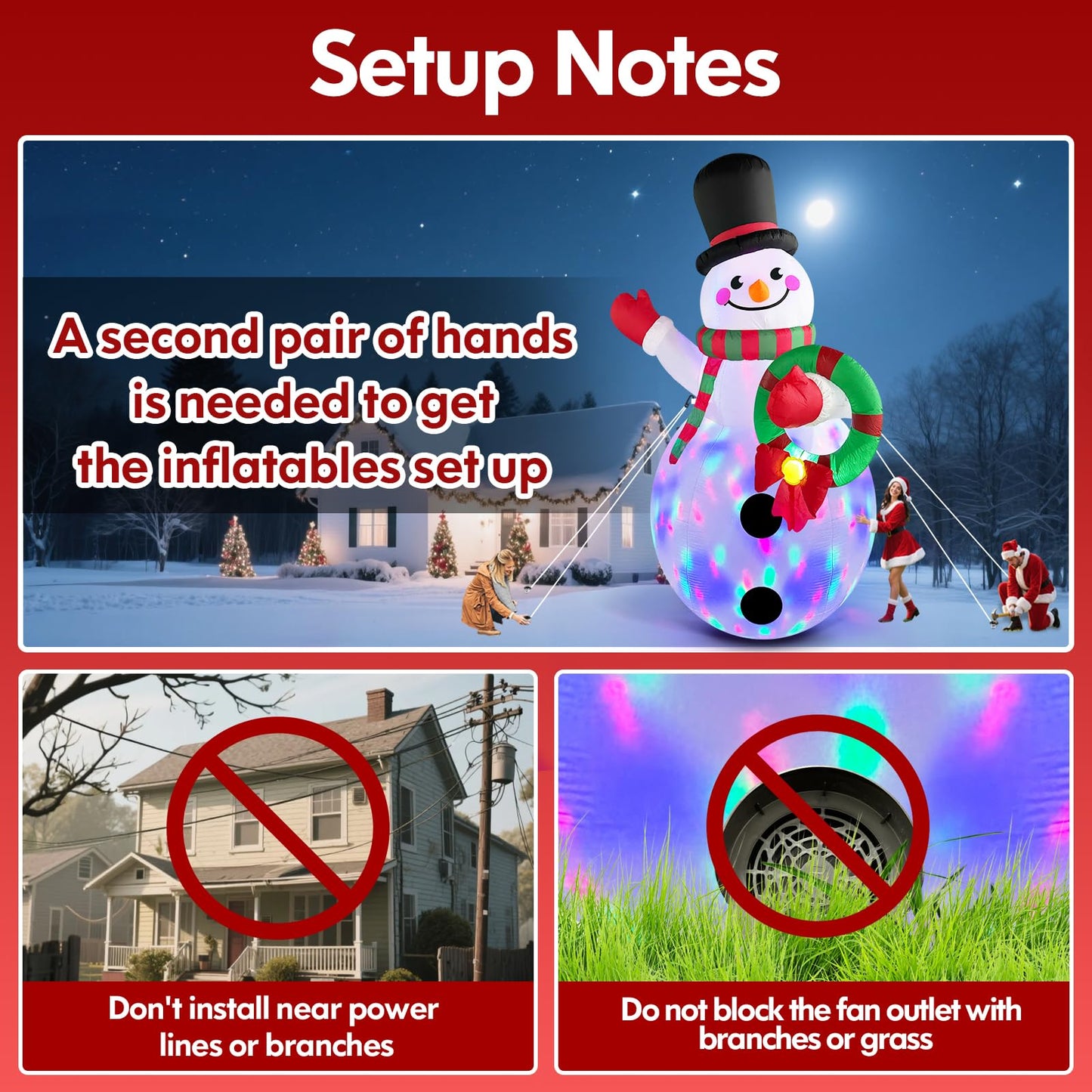 20 FT Tall Christmas Inflatables Snowman Built-in Rotating LED Lights Outdoor Decorations, 20 Foot Giant Snowman with Blower Blow Up Yard Decoration for Home/Lawn/XmasParty/Parks/Squares