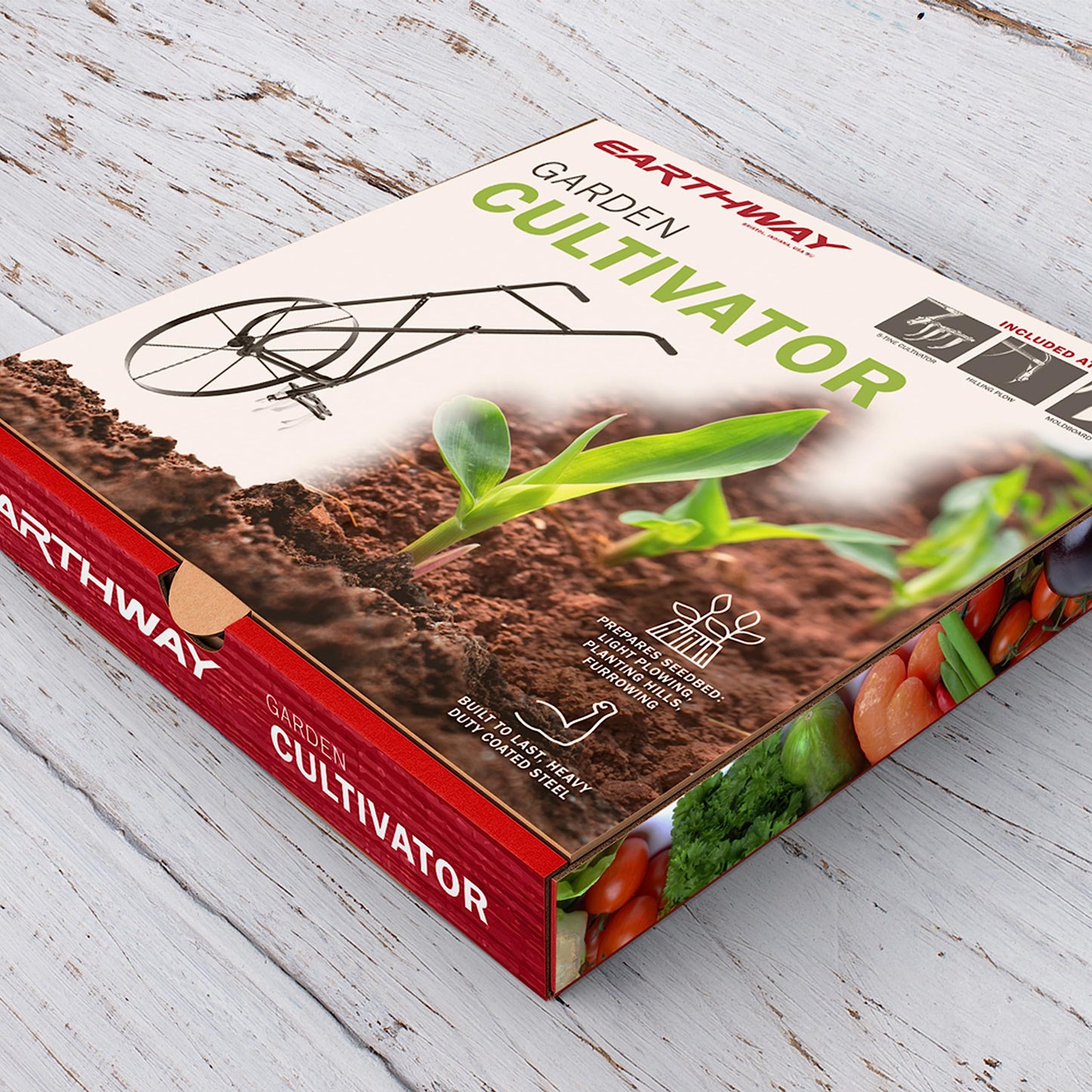 High Wheel Tubular High Wheel Cultivator with Comfort Handle with 3- Position Adjustable, Quick Change Implements, and 24 Inch Steel Wheel