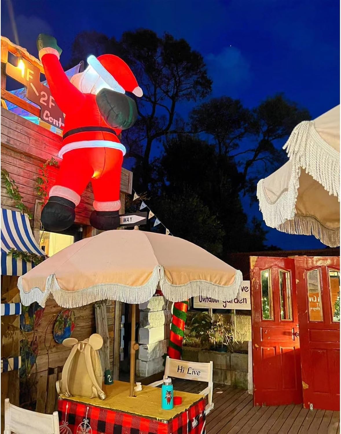 20FT Climbing Inflatable Santa Claus with LED Lights – Lighted Christmas Blow Up Yard Decoration for Outdoor Roof, Chimney, Lawn & Holiday Party Display